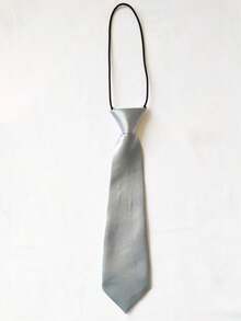 Children's Fashionable Solid Color Pre-Tied Necktie, Children's School Performance Stage Party Wear, Zipper Elastic Neckband Tie Suitable For 3-16 Years Old Kids Daily And Holiday Occasions