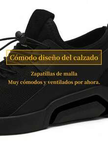 Los Hombres Suaves Y Cómodas Zapatillas De Deporte Casual Ligero, Antideslizante Y Resistente Al Desgaste, Con Colores De Primera Calidad, Zapatos De Tenis Negro De Los Hombres, Adecuado Para Los Entrenamientos, Correr, Viajar Y Ropa Casual Diaria. - Negro - Ver 5