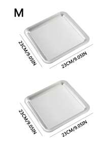 1pc/2pcs Home Simple Stainless Steel Serving Tray