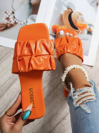 Teenagers's Anti-Skid Slip-On Summer Fashion Slippers With Soft Sole, Open Toe Sandals For Outdoor, Beach