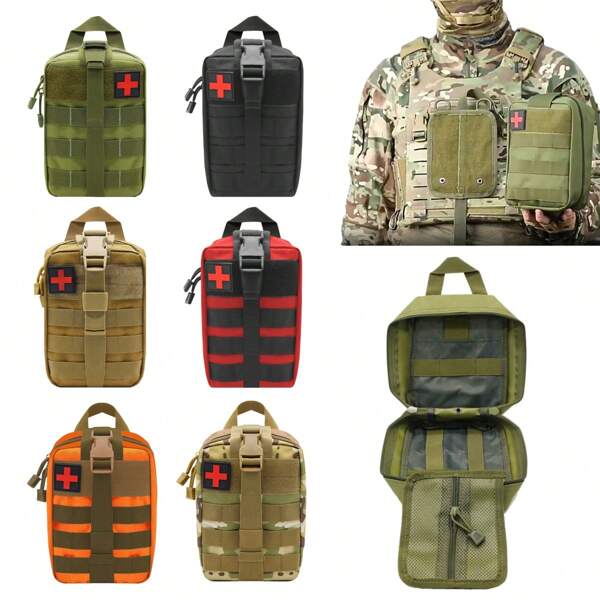 1PC Travel Portable Portable Emergency First Aid Kit, Home First Aid Kit, Emergency Survival Bug Out Bag For Camping Gear Supplies Hiking, (Other Accessories Not Included)Tactical Waist Pack, Waterproof Multifunctional Bag, Outdoor Mountaineering Life Saving Bag, Outdoor Sports Life-Saving Bag, Tactical Medical Bag, Outdoor Accessories