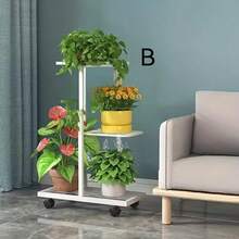 3/7Layers Iron Holder Shining Plant Stand For Flowers Storage Shelf Pot Rack Organizer Home Garden Decoration