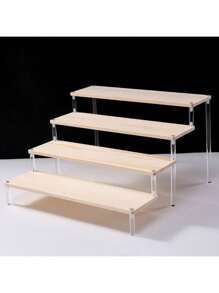 Wooden Desktop Dessert Display Rack, Decorative Display Storage Shelf For Nail Polish, Fragrance, Scented Candles, Air Freshener, For Desk, Office, Vanity, Bedroom, Bathroom, Home, Dorm, Room Storage
