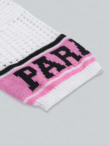 ANDREILEE Casual Loose V-Neck Short Sleeve Knit Top With English Hollow-Out Design, Unisex For Spring/Summer - White - View 7