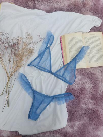 Conjunto de lenceria sexy para mujer transparente, lenceria para dama con transparecias, tangas de mujer