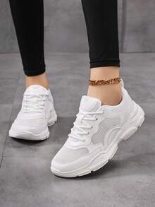 Women's White Light Breathable Mesh Running Shoes, Outdoor Sports Casual Shoes, New Arrivals - 0320-1 White - View 2