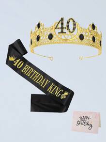 40th 50th 60th Birthday Gifts For Men, 50th Birthday Decorations For Men, Party Decor Supplies Including King Crown & Sash