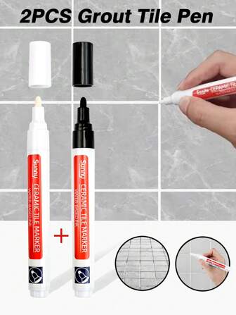 Waterproof Grout Restorer Pen Grout Tile Pen - Multi-Purpose Tile Repair Marker For Wall & Floor, Stain-Resistant & Grout Colorant With Precision Tip (Bathroom, Kitchen, Indoor/Outdoor Use) Stickers Sticker
