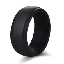4 Packs Men's Silicone Rings Wedding Band Rubber Ring Fit Size 7-14, Comfortable, Durable & Stylish For Active Lifestyles 8mm Wide 2mm Thick