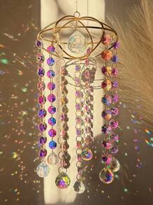 1pc Handmade Crystal Sun Catcher, Reflects Sunlight And Rainbows, Hanging Wind Chime Style Sun Catcher, Suitable For Windows, Indoor Home Decor, Outdoor Garden Decoration, Gifting For Valentine's Day, Thanksgiving, Christmas, Parties