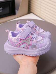 1 Pair New Summer Kids Sandals, Toddler Boys/Girls Closed Toe Sports Breathable Mesh Shoes - Purple - View 5