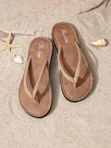 Women's Casual Flip Flops For Outdoor Wear, Fashionable Slip-Resistant Lightweight Slippers