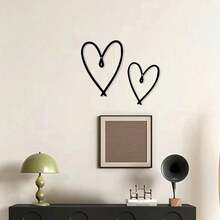 HELLOYOUNG 2pcs/Set Unique Personalized Heart Shape Wall Art - Metal Wall Sign With Chic Aesthetic Design - Perfect Gift For Valentine's Day, Suitable For Home, Living Room, Office, Bar, Kitchen, And Coffee Shop Decor, Ideal For New Year Celebration Decorations Birthday