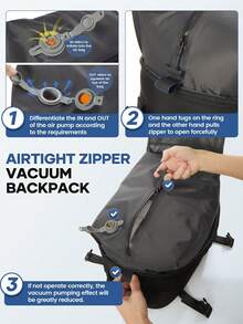 男女通用大容量真空压缩旅行背包，航空认证防水尼龙徒步背包，便携式真空压缩气囊背包，户外旅行必备