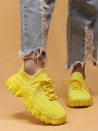 Women's 2025 Spring New Chunky Sole Casual Shoes, Versatile Snowflake Sports Sneakers