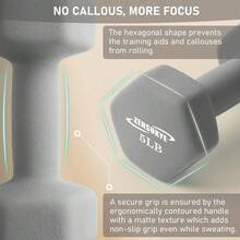 Set 6 Mancuernas Fitness de Neopreno Hexagonales (2LB, 3LB, 5LB), con Base Incluida, Pesas para Gimnasio en Casa, Mancuernas Hexagonales de Neopreno para Entrenamiento - Multicolor - Ver 4