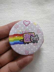1 件 4.4 厘米/1.73 英寸图案别针徽章、纽扣别针，适合固定在衣服、包包、背包上，可作为送给朋友和家人的有趣礼物 - 彩色 - 查看 4
