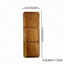 11.4-Inch Rosewood Multipurpose Serving Tray, Breakfast Platter, Snack Plate, Cake Stand, Decorative Platter, Divided Appetizer, Dipping Sauce, Nuts, Dried Fruits, Kitchen Counter, Bathroom Decor, Dessert Display, Suitable For Weddings, Graduations, Birthdays, Parties, Halloween, Christmas