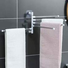1 pezzo portasciugamani rotante a 180 gradi e a più ripiani. Può appendere più asciugamani, così come spugne da bagno, elastici per capelli, ecc. Senza bisogno di perforare, facile da installare. Materiale resistente alla ruggine e all'umidità, più adatto per l'uso in bagno. Può essere installato anche in cucina come portastrofinacci. Design compatto, leggero e di alta qualità.