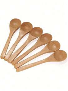 1/10/20 piezas Cucharas de bambú de mango largo, cucharas de sopa redondas pequeñas, cucharas de café, cucharas para miel y condimentos, adecuadas para café en casa, cocina creativa, cocinas, regalos de Navidad, útiles escolares