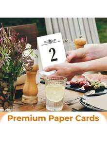 1 Set Of Tent Style Wedding Seat Cards, Table Numbers 1-20, Independent Standing Table Cards - White - View 8