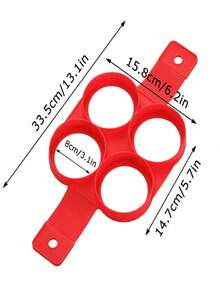 1PC Pancake Molds Silicone Baking Mould Egg Maker Pancake Egg Ring Nonstick Silicone Round Egg Rings (Red 7/4 Holes) - Multicolor - View 18