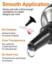 TWOING 2瓶装3D美甲造型凝胶 - 雕塑塑形凝胶，适用于DIY美甲设计，完美适用于彩绘、3D装饰和圣诞美甲，是秋冬季美甲的理想之选。 - 無色 - 查看 5