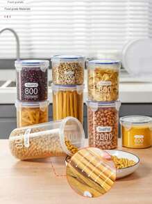1 pezzo Contenitore per la conservazione dei cereali in plastica, barattolo di stoccaggio impermeabile, grande contenitore multifunzionale per la conservazione dei cereali, barattolo di stoccaggio per frigorifero da cucina, scatola per sigillare gli alimenti, barattolo per la conservazione dei cereali, scatola per alimenti spessa e trasparente, contenitore da cucina