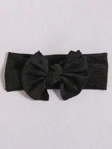 1 件装柔软薄款婴儿宽边头带儿童蕾丝头带蝴蝶结发饰婴儿头带 - 彩色 - 查看 7