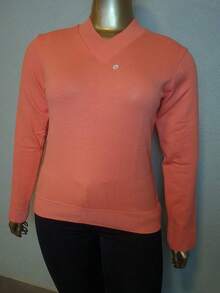JEWELRY KNITS Women's Plus Size Cold Weather Blouse | Plus Size Elastane Blouse | Basic Plus Size - 珊瑚橙 - 查看 8