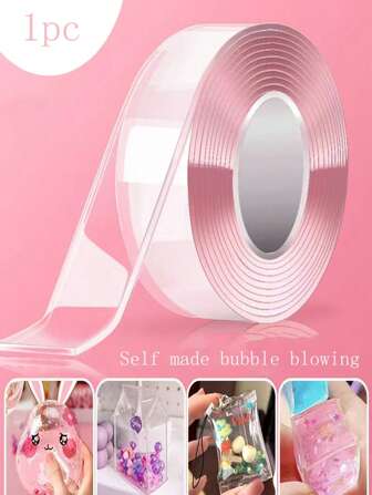 1 pièce de ruban adhésif double face nano pour le tutoriel maison de soufflage de bulles