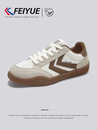 FEIYUE. 1 Pair Front Lace-Up Casual Sneakers, Lightweight Versatile Retro New Style, Low-Top Outdoor Suitable, Couple Shoes