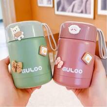 1PC Minimalist Mini Warm Color 350ML Insulated Cup, Women's Portable Stainless Steel Insulated Cup, Gift Cup, Cute Student Water Cup, Portable And Long-Lasting Insulated Water Cup, Coffee Cup [Logo Casual/Color Difference Small] Back To School