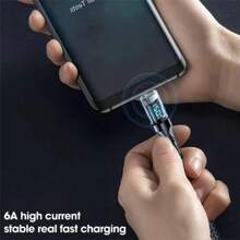 kamyuurs Cavo USB A a Tipo C con ricarica ultra rapida da 120 W con display digitale a LED, superficie opaca, sincronizzazione dati, trasferimento di alimentazione USB, corrente elevata da 6 A, compatibile con iPhone 15/16, compatibile con Xiaomi, compatibile con POCO, compatibile con Samsung, compatibile con Huawei, ricarica rapida (Nota: solo il cavo C-C supporta la ricarica rapida compatibile con iPhone, solo il cavo A-C supporta la ricarica compatibile con iPhone)