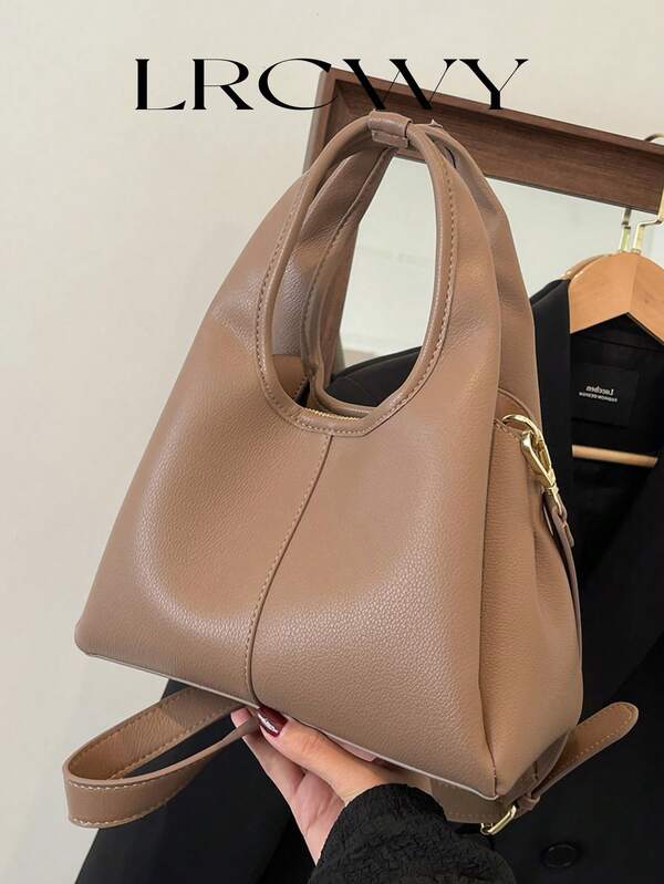 Women's Fashion Handbag Bucket Bag Stylish Elegant Large Capacity Khaki Crossbody Bag