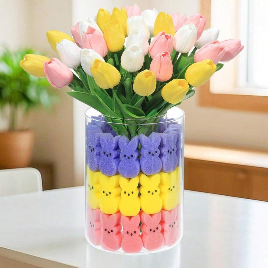 Easter Decoration - Vibrant Table Decorations With Bunny Vase Filler Set, Spring Centerpiece For Family And Holiday Celebrations - Multicolor - View 1