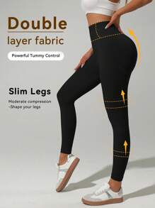 1 Piece Women's Black Solid Color Seamless Lift Bottoms, Peach Hip-Shaping Yoga Fitness Pants, Sports Trousers For Daily Casual Wear, High Price, Stable, Comfortable, Simple And Professional