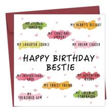 1pc Bestie Birthday Card, Funny Birthday Card For Best Friend, Happy Birthday Card For Soul Sister, Thoughtful BFF Friendship, Special Gift For Bestie - Includes Envelope