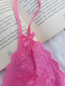 Lenceria linda para mujer, lenceria tierna para mujer, lenceria sexy de encaje para mujer, lenceria de corazones - Rosa - Ver 4