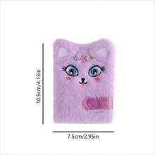 1 件随机迷你毛绒独角兽笔记本，带纽扣口袋，返校学生礼物，节日生日礼物，备忘便笺 - 彩色 - 查看 2