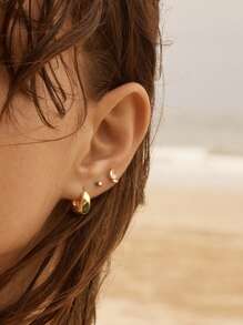 Pendientes de aro elegantes y lujosos de plata esterlina 925 chapados en oro de 18 quilates con circonita talla pera esmeralda para uso diario de las mujeres
