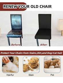1/4/6 件防水餐椅套 - 弹力弹性椅套、椅套、餐厅椅套、弹力厨房椅套/餐厅椅套 6 件套、可拆卸可洗餐椅套，适用于家庭、酒店、宴会 - 彩色 - 查看 4