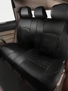 9件/4件套通用菱形图案真皮汽车座椅套 - 亮面设计，兼容安全气囊，适用于SUV、轿车、面包车全套（包括前排座椅套、靠背套、后排座椅套和头枕套） - ZYT[款式A] - 查看 10