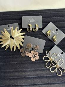 Conjunto * 5 pares de brincos modernos, adequados para uso casual, trabalho, festas noturnas e férias.