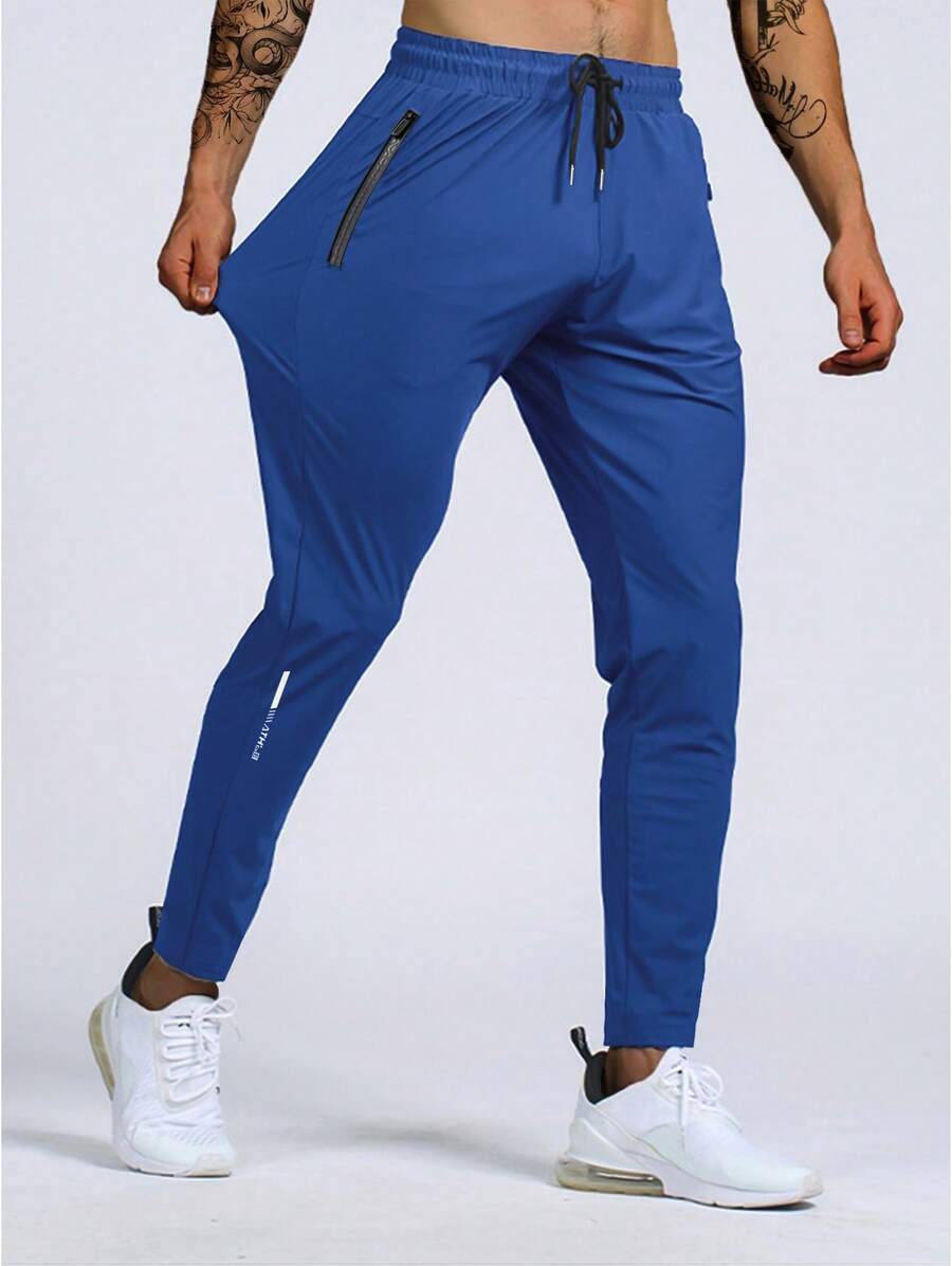 Men's Sweatpants Lightweight Active Pants Quick Dry For Running ,Jogging ,Yoga,Golf With Zipper Pockets - 藍色 - 查看 1