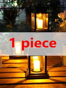 1pc Solar Powered Black Palace Style Lantern, Copper Wire String Lights, Candle Wick, Solar Outdoor Lighting, No Charging Required, Solar Powered, Outdoor Packaging Solar Pendant Light, Waterproof Solar Light, With 20 LED Beads, Suitable For Garden, Yard, Lawn, Patio, Parasol, Tent, Tree, Courtyard, Path, Etc. - Huang Guang - View 11