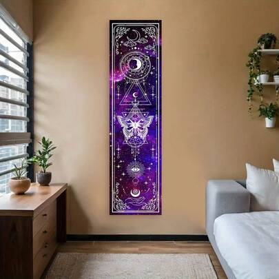 1pc Butterfly Vertical Tapestry Sun And Moon Starry Sky Tapestry Wall Hanging For Living Room Bedroom Office Gothic Witchy Aesthetic Tapestry Home Room Decor Wall Decoration