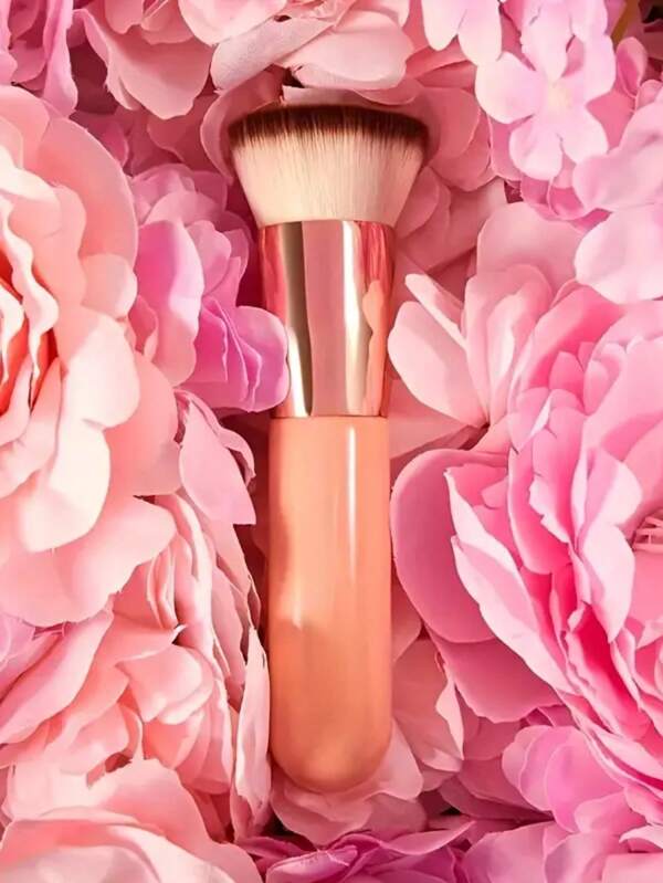 Foundation Brush, Flat Top Kabuki Brush Synthetic Professional Makeup Brush Liquid Blending Mineral Powder Buffing Stippling Makeup Tools, White