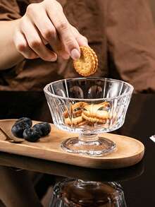 1/2/6pcs冰淇淋玻璃杯 无铅冰淇淋杯 饮料杯 冰淇淋容器 加厚水晶玻璃杯 蛋糕杯 果冻杯 奶茶杯 饮料杯 鸡尾酒杯 零食容器 欧式甜品玻璃杯