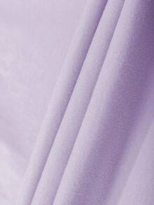 UREREM 2pcs Women's Contrast Ribbed Casual Minimalist Camisole And Asymmetric Drawstring Waist Maxi Skirt Set, Knit Fabric 120G - Purple - View 3